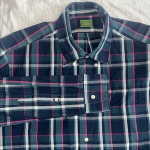 Sid Mashburn Button Down Shirt Plaid Size Large‎ Cotton Preppy Office
